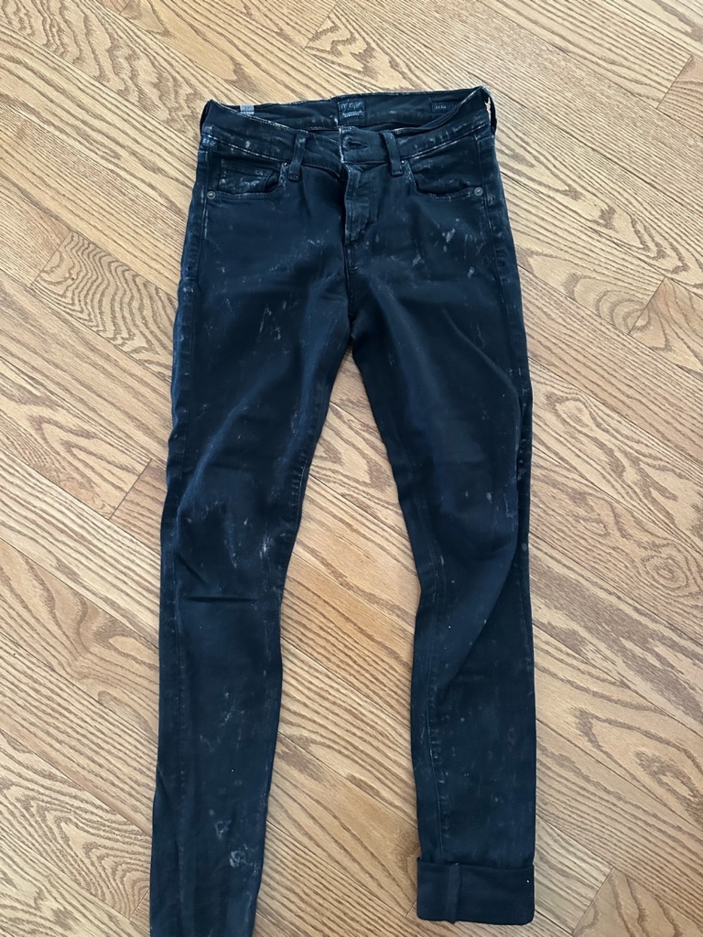 Citizens Of Humanity Black Skinny Jeans sz 27, high stretch, acid wash (Avedon)